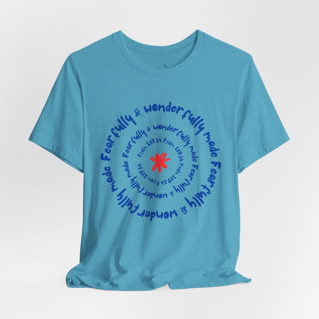 T-Shirt — 'Fearfully & Wonderfully Made' Spiral Design