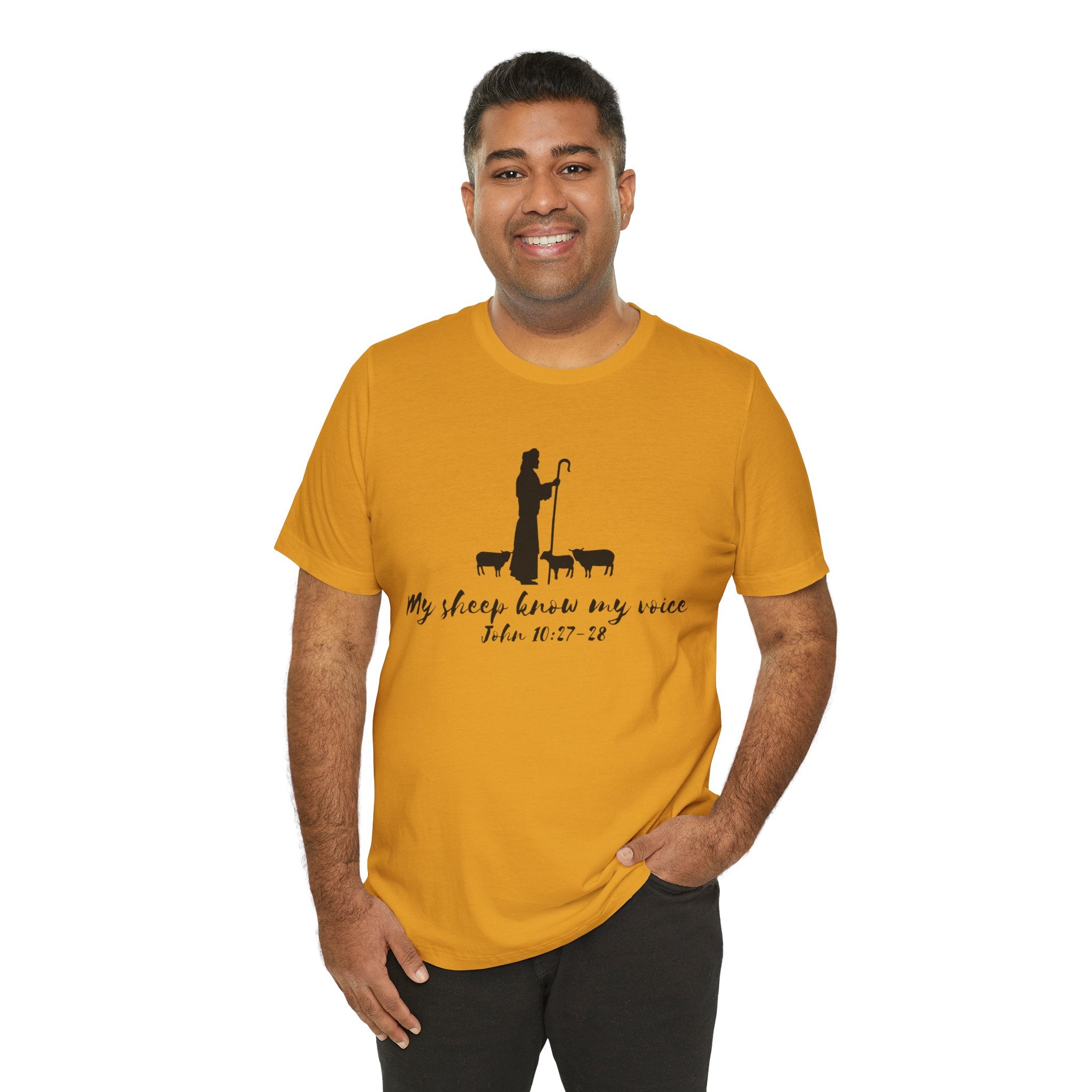 My Sheep Know My Voice shepherd silhouette T-Shirt | John 10:27 scripture