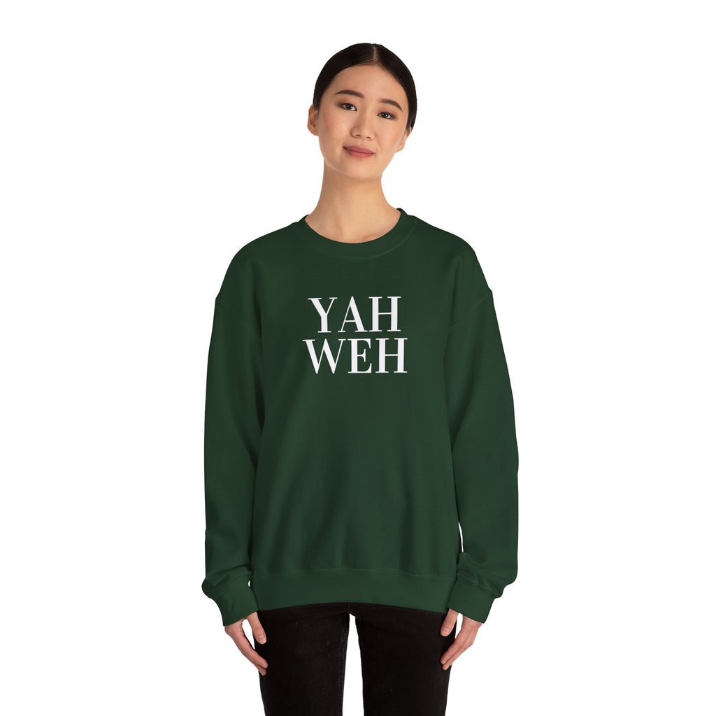 YAHWEH Minimalist Typography Sweatshirt | Religious Faith Crewneck