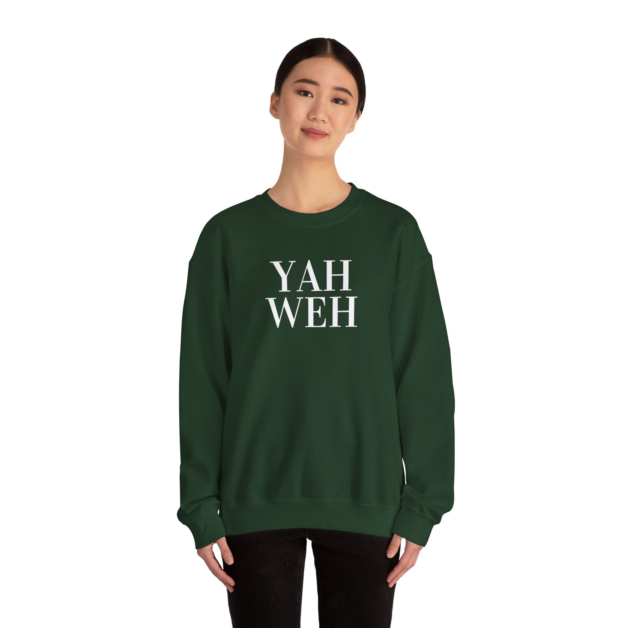 YAHWEH Minimalist Typography Sweatshirt | Religious Faith Crewneck