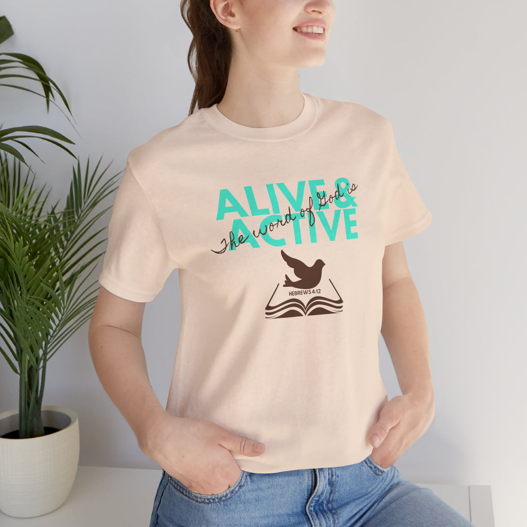 Alive & Active sword wings T-Shirt | Hebrews 4:12 scripture design