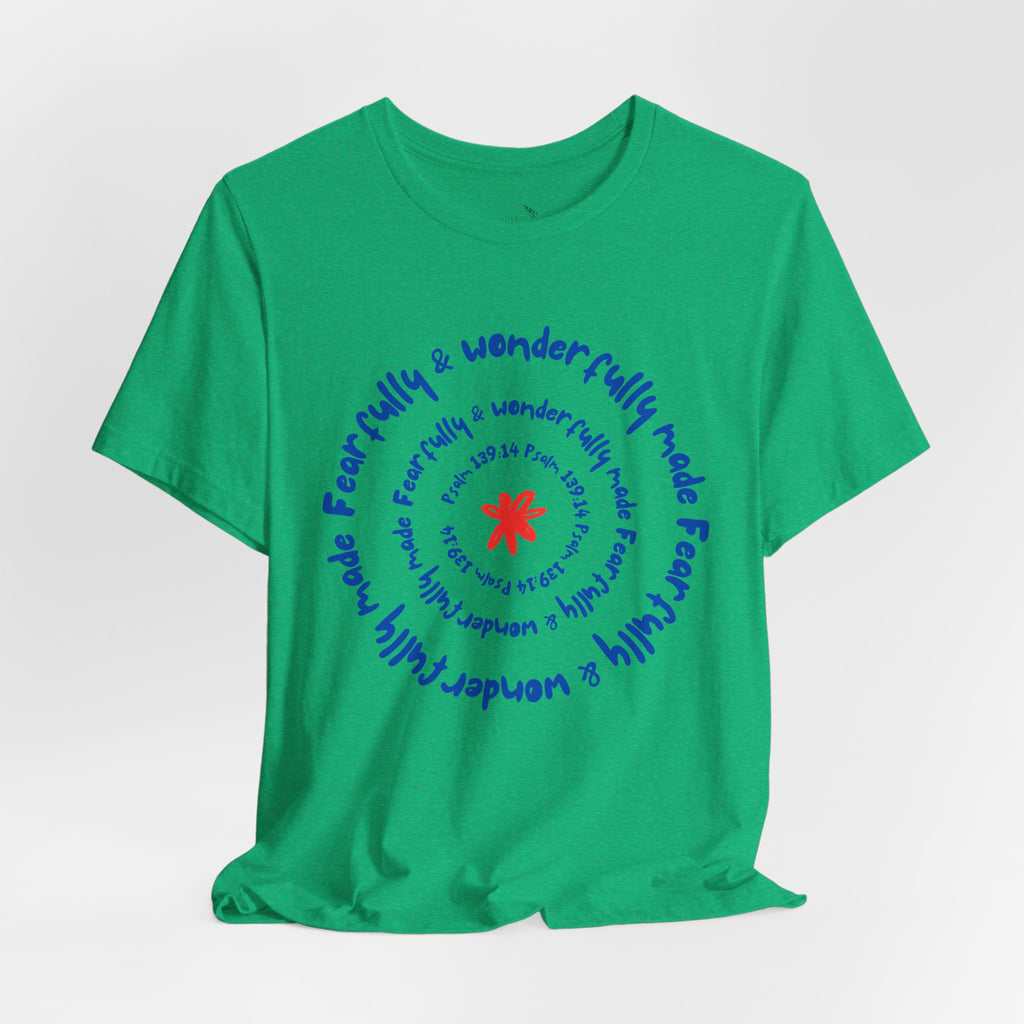 T-Shirt — 'Fearfully & Wonderfully Made' Spiral Design
