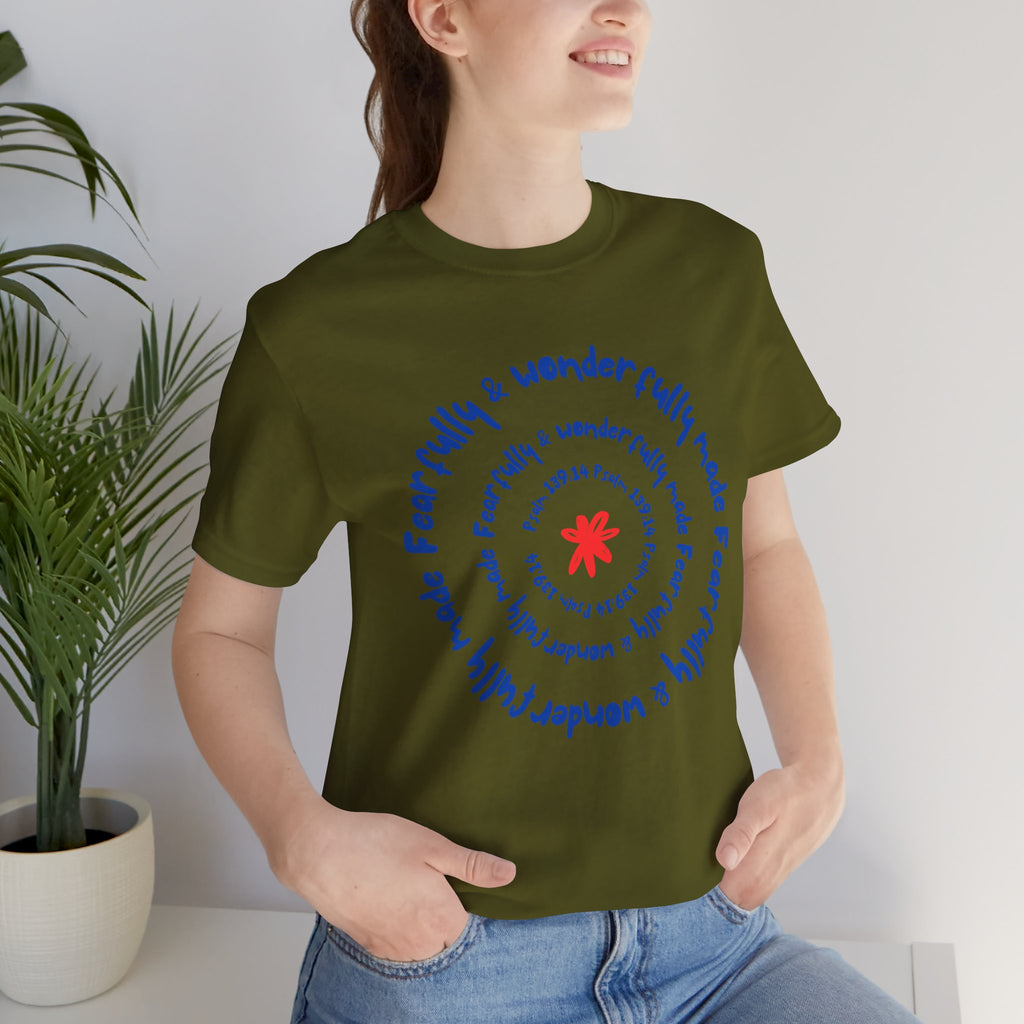 T-Shirt — 'Fearfully & Wonderfully Made' Spiral Design