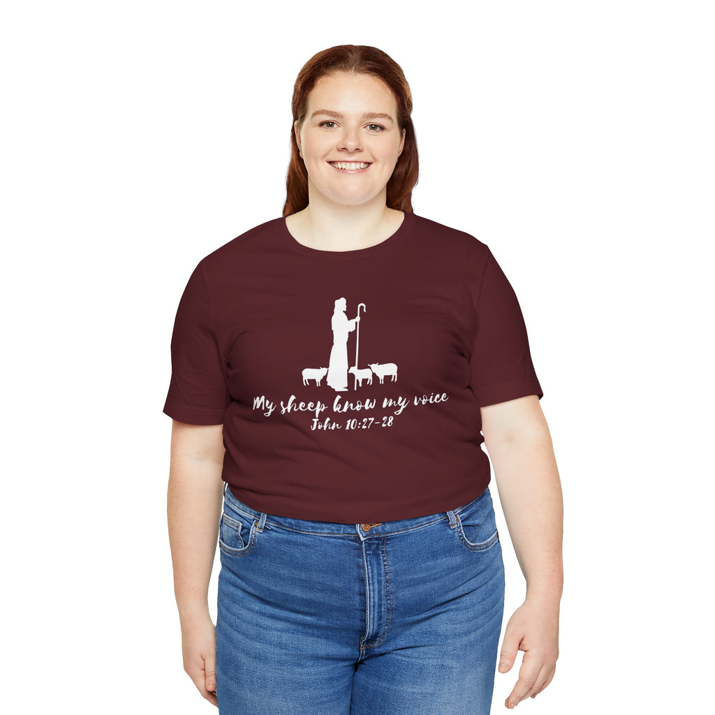 My Sheep Know My Voice shepherd silhouette T-Shirt | John 10:27 scripture