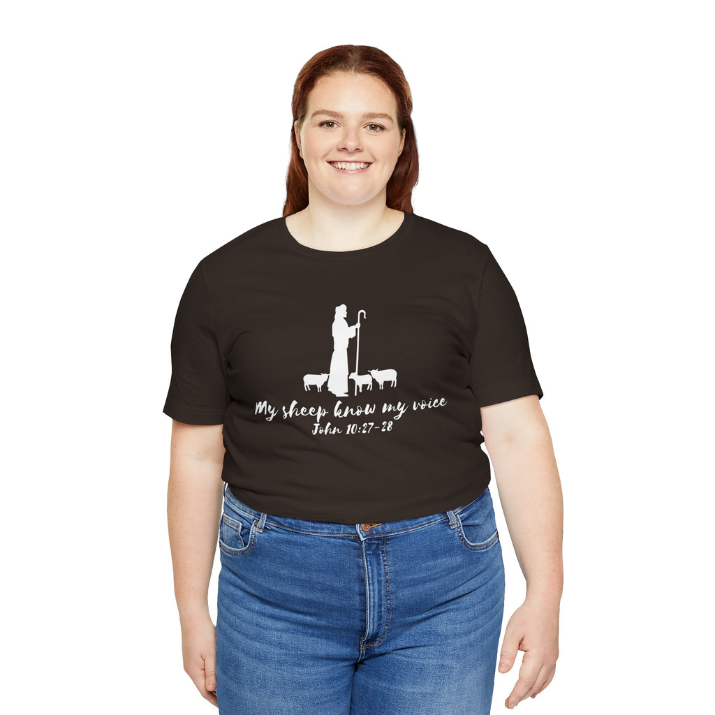 My Sheep Know My Voice shepherd silhouette T-Shirt | John 10:27 scripture