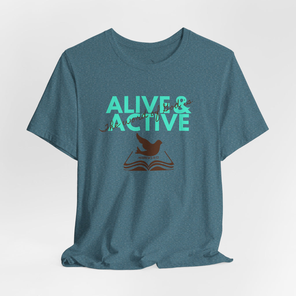 Alive & Active sword wings T-Shirt | Hebrews 4:12 scripture design