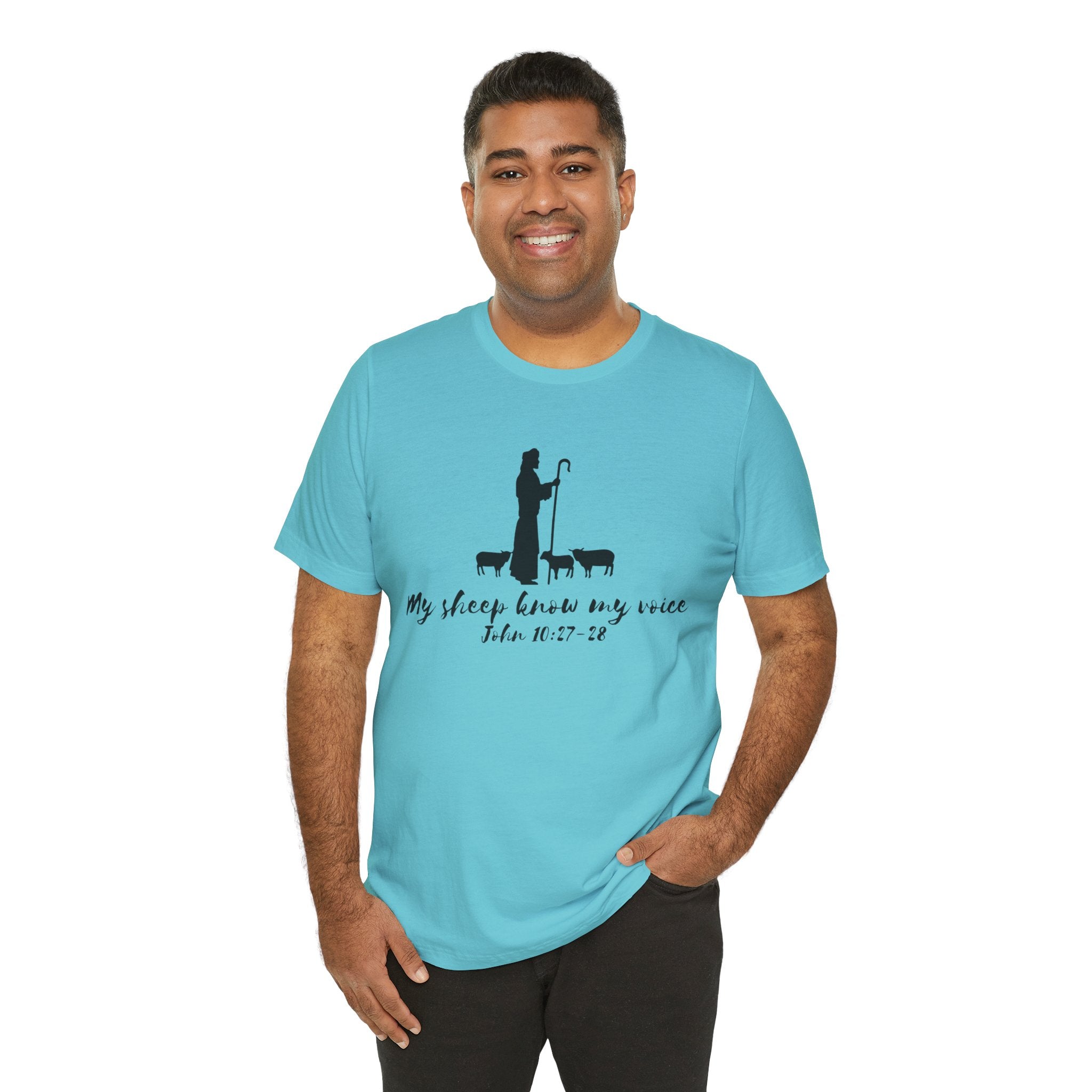 My Sheep Know My Voice shepherd silhouette T-Shirt | John 10:27 scripture