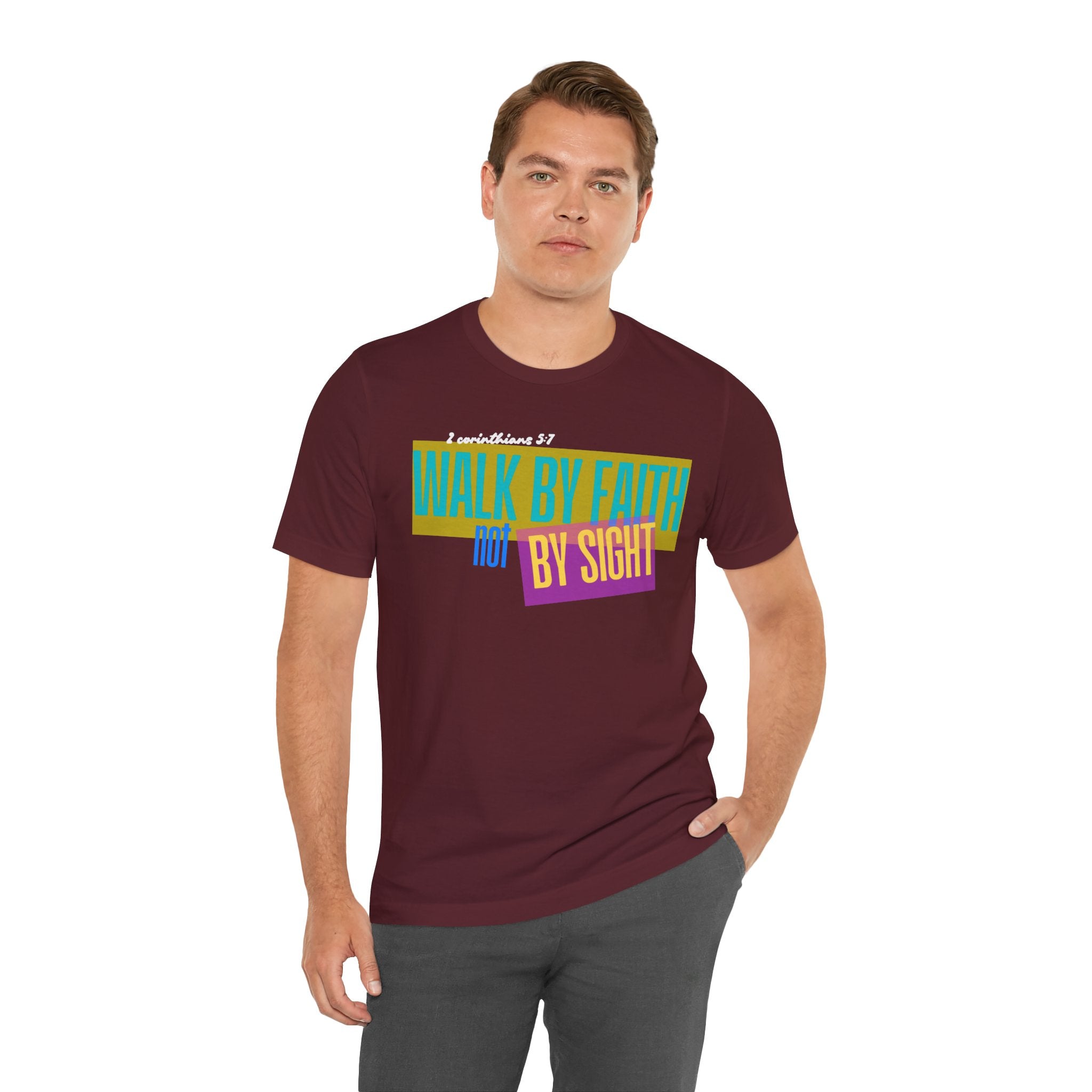 Walk By Faith Not By Sight T-Shirt | Inspirational Christian Scripture Tee