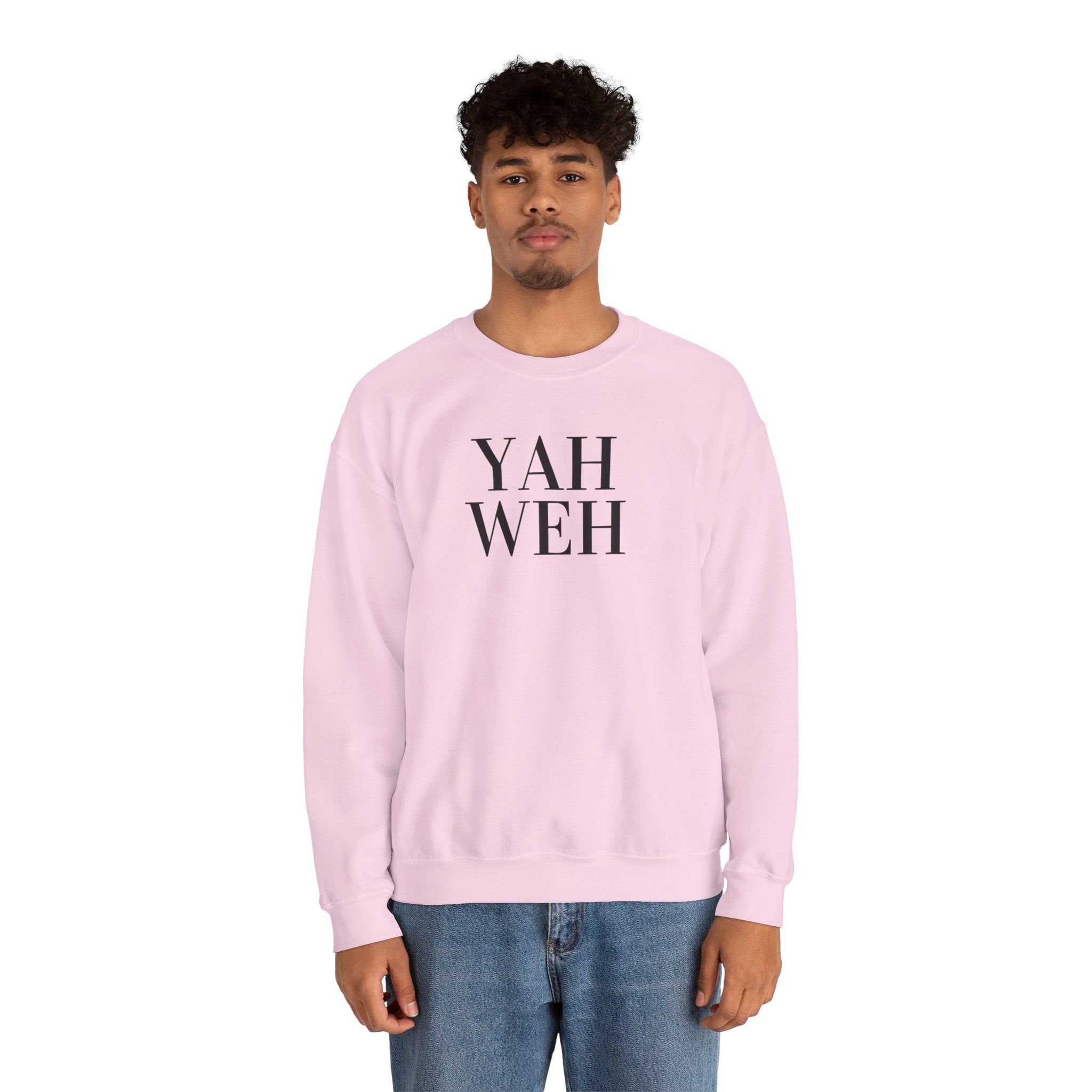 YAHWEH Minimalist Typography Sweatshirt | Religious Faith Crewneck