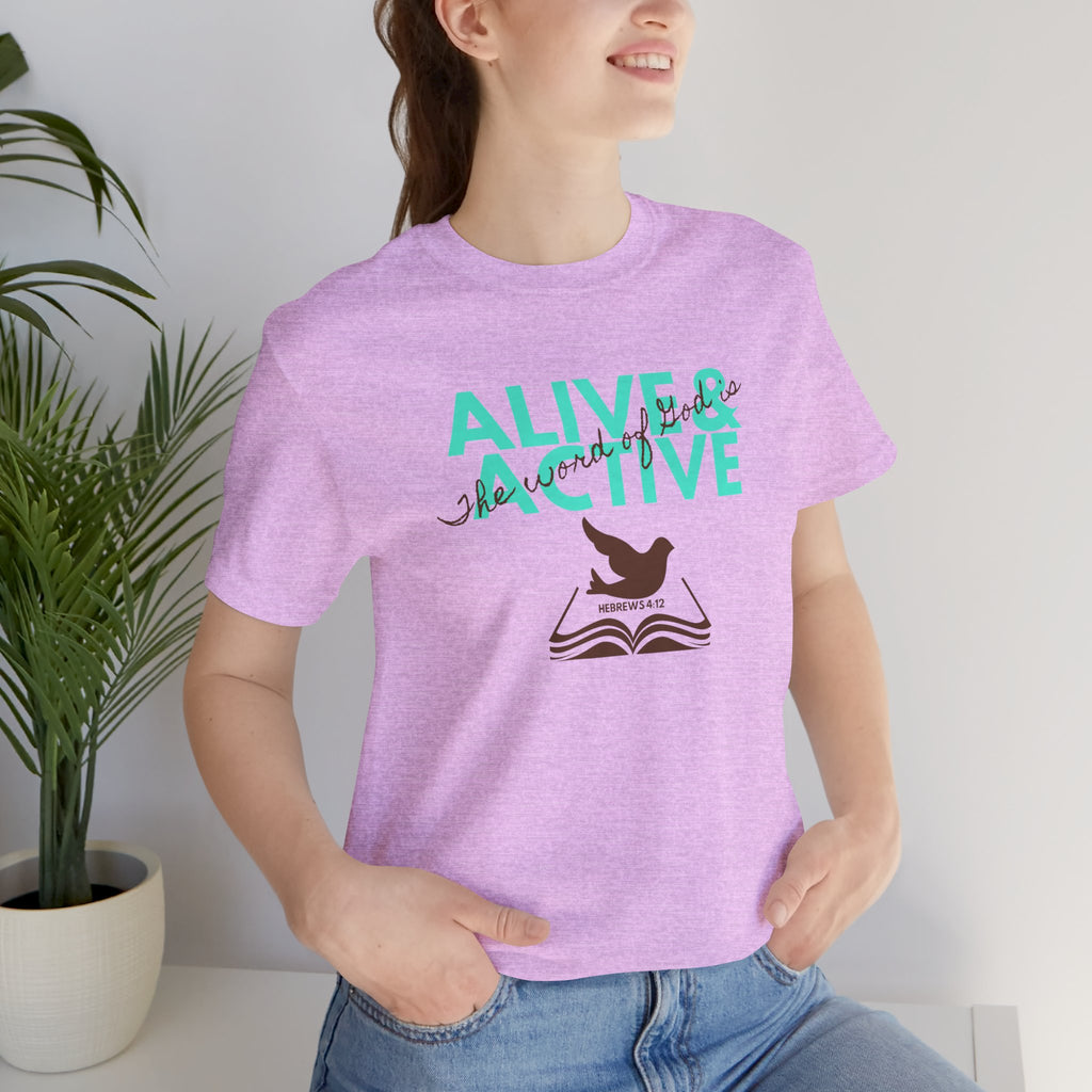 Alive & Active sword wings T-Shirt | Hebrews 4:12 scripture design