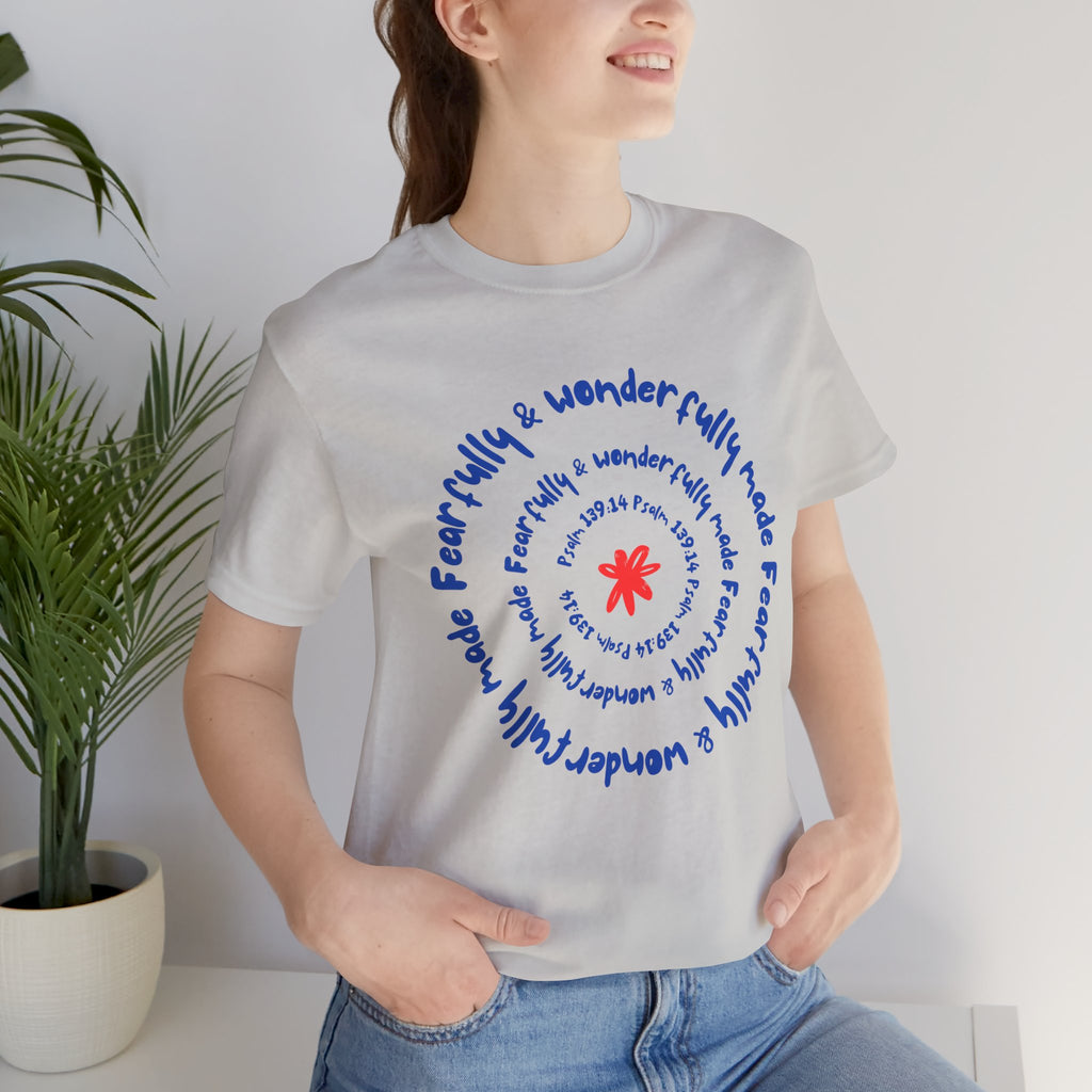 T-Shirt — 'Fearfully & Wonderfully Made' Spiral Design