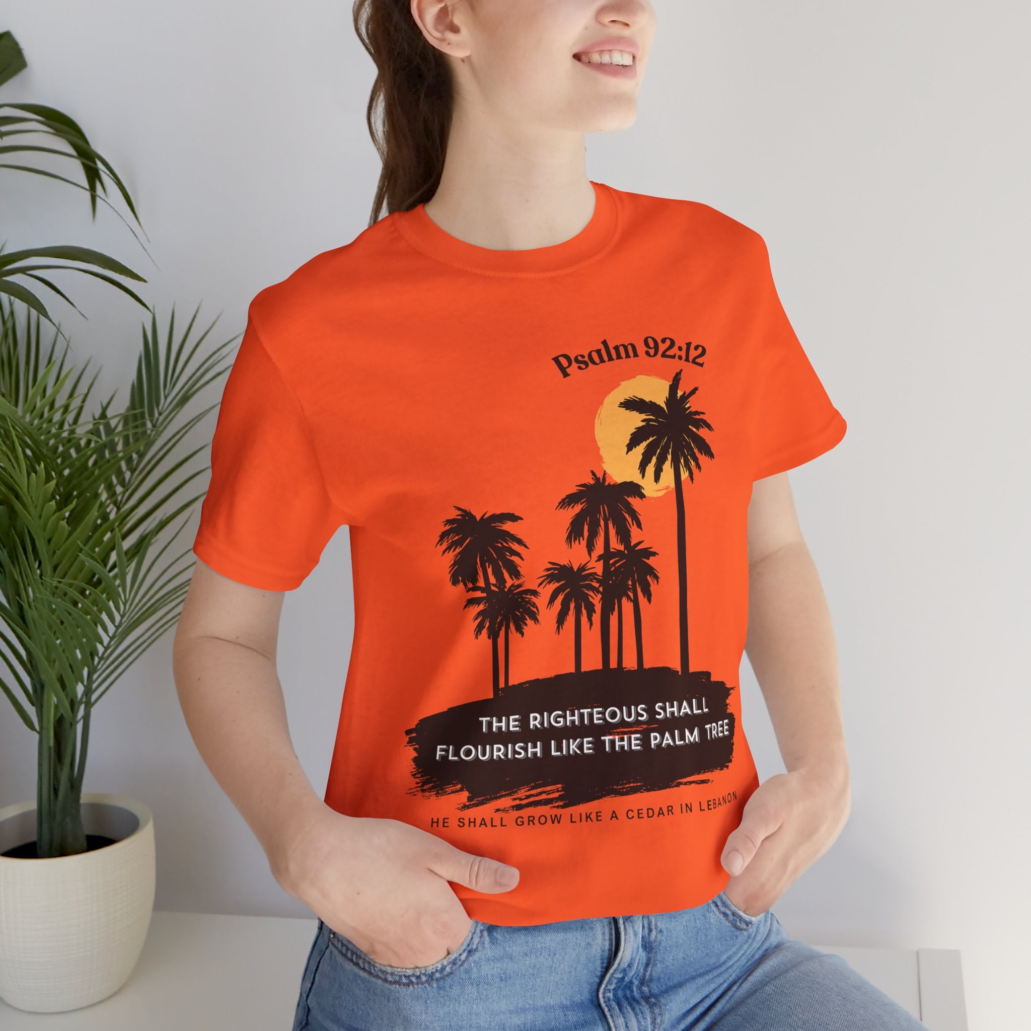 Psalm 92:12 Palm Tree Tee — "The Righteous Shall Flourish Like the Palm Tree" Christian T-Shirt