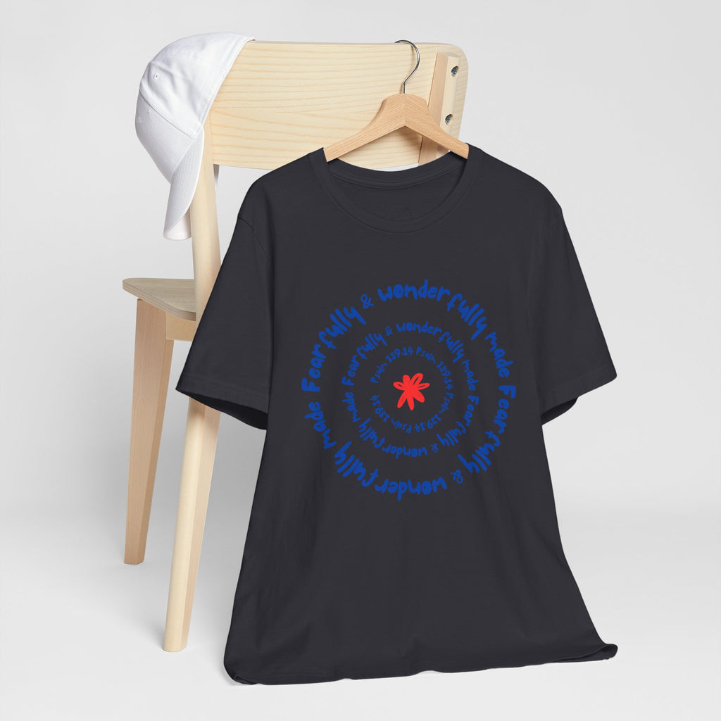 T-Shirt — 'Fearfully & Wonderfully Made' Spiral Design