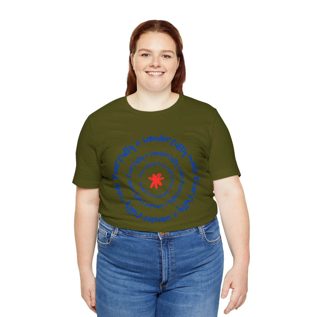 T-Shirt — 'Fearfully & Wonderfully Made' Spiral Design