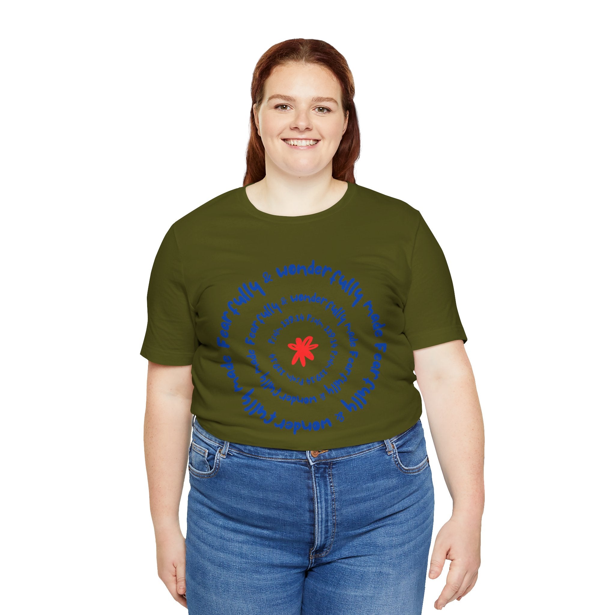 T-Shirt — 'Fearfully & Wonderfully Made' Spiral Design