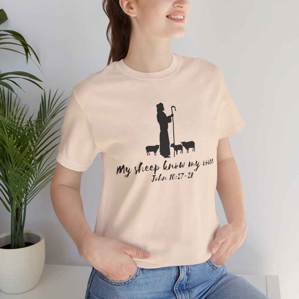 My Sheep Know My Voice shepherd silhouette T-Shirt | John 10:27 scripture