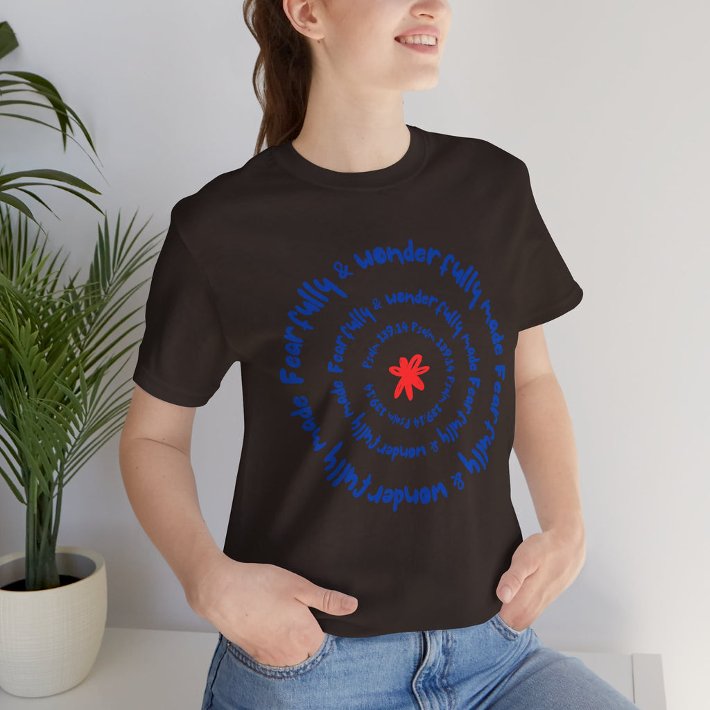 T-Shirt — 'Fearfully & Wonderfully Made' Spiral Design