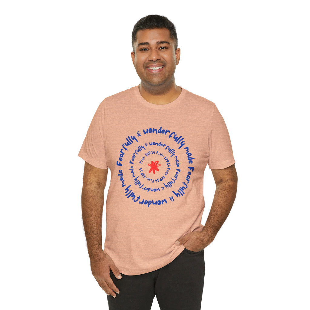 T-Shirt — 'Fearfully & Wonderfully Made' Spiral Design
