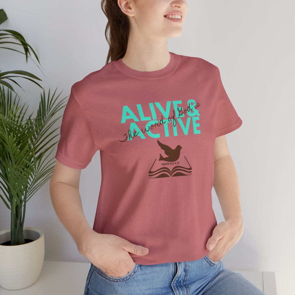 Alive & Active sword wings T-Shirt | Hebrews 4:12 scripture design