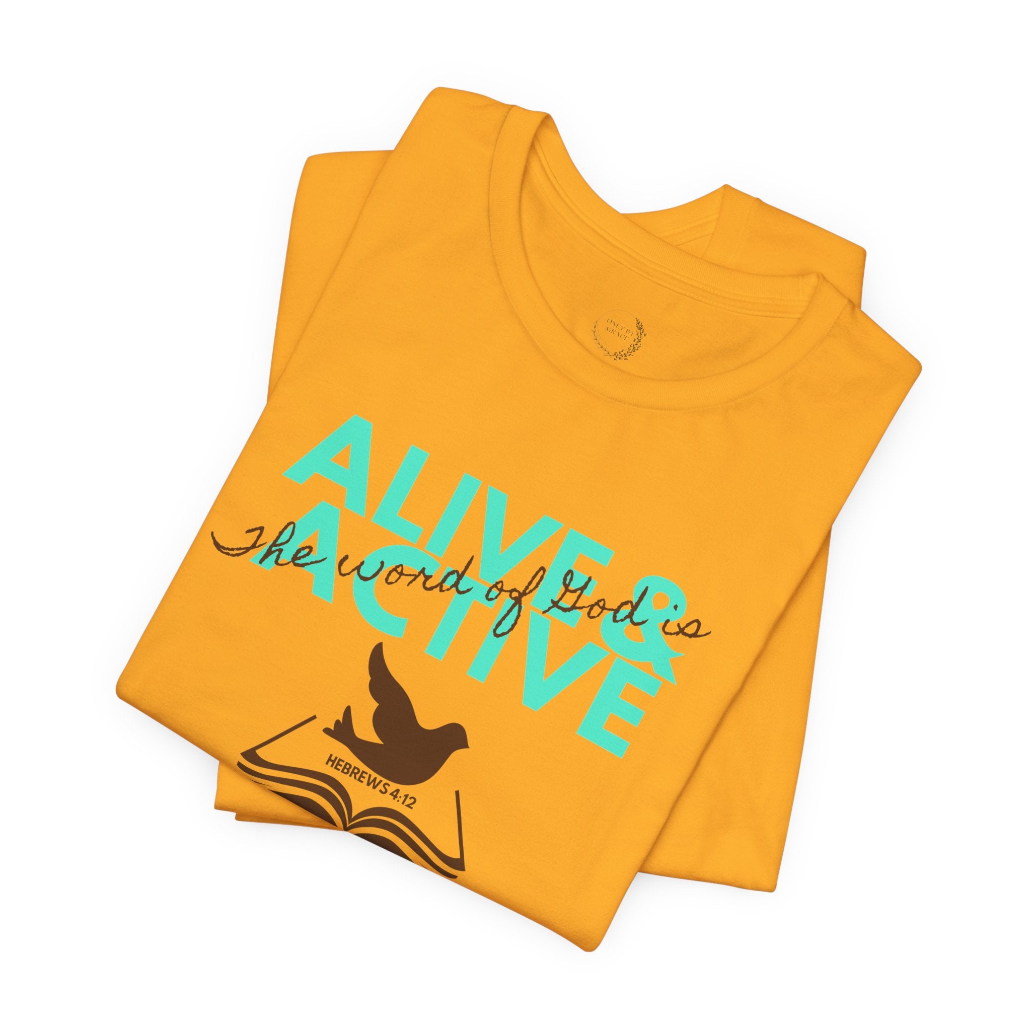 Alive & Active sword wings T-Shirt | Hebrews 4:12 scripture design
