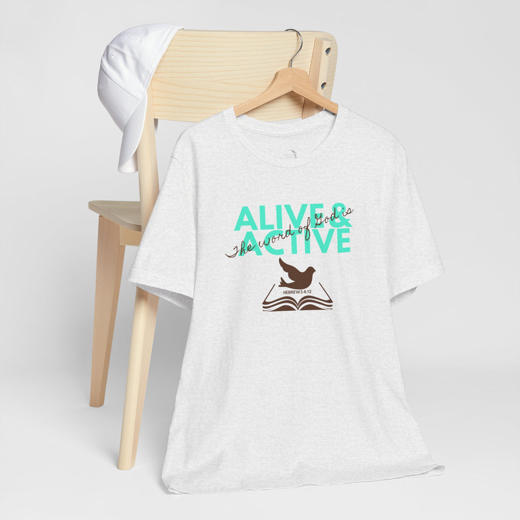 Alive & Active sword wings T-Shirt | Hebrews 4:12 scripture design