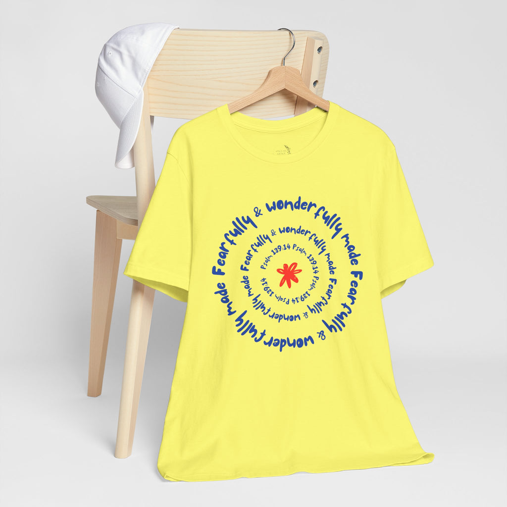 T-Shirt — 'Fearfully & Wonderfully Made' Spiral Design