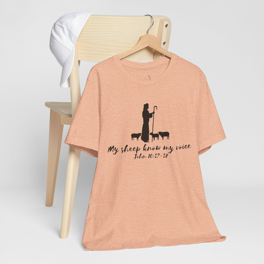 My Sheep Know My Voice shepherd silhouette T-Shirt | John 10:27 scripture