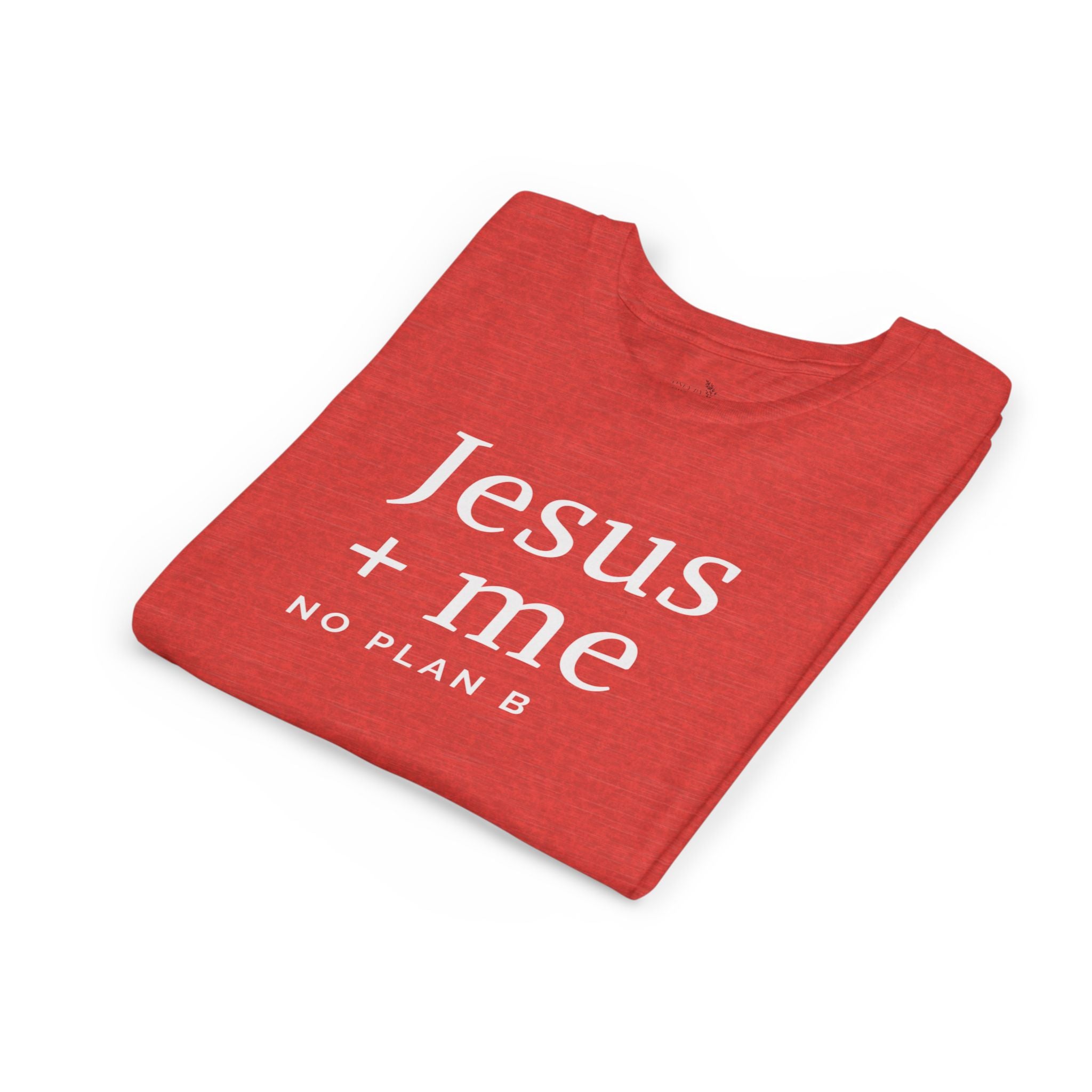 Kids Tee — "Jesus + Me No Plan B" Christian Graphic Shirt
