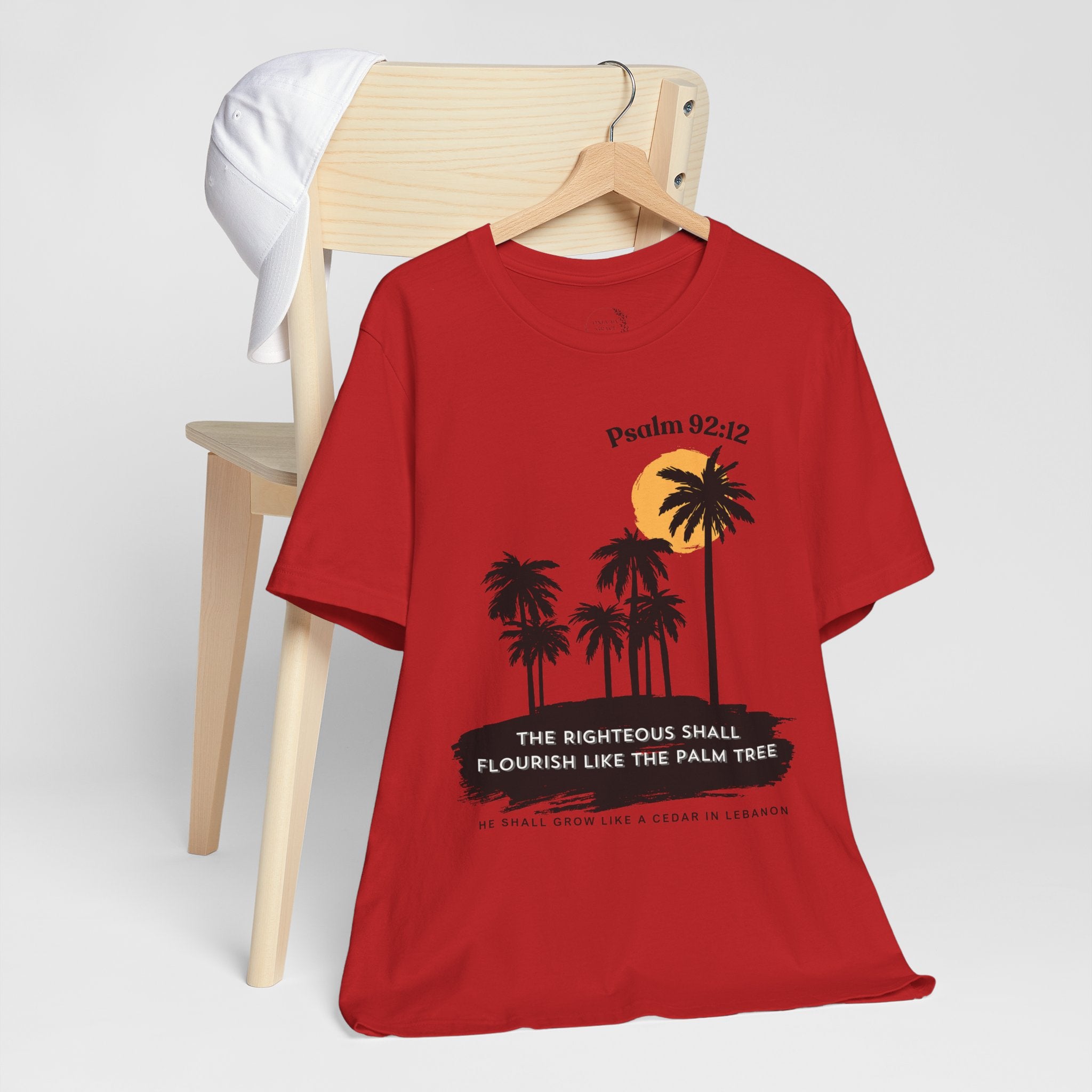 Psalm 92:12 Palm Tree Tee — "The Righteous Shall Flourish Like the Palm Tree" Christian T-Shirt