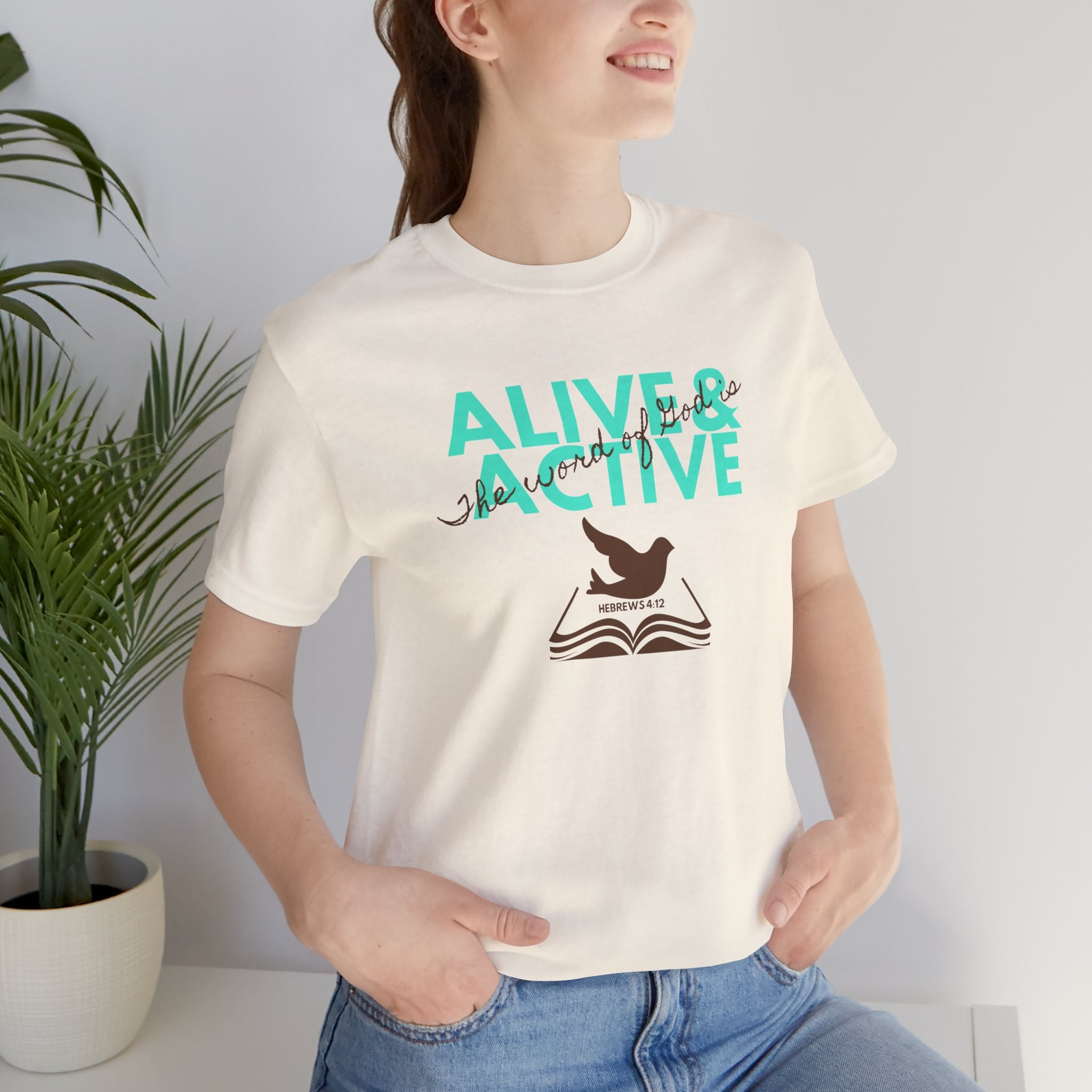 Alive & Active sword wings T-Shirt | Hebrews 4:12 scripture design