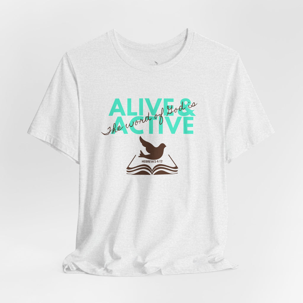 Alive & Active sword wings T-Shirt | Hebrews 4:12 scripture design