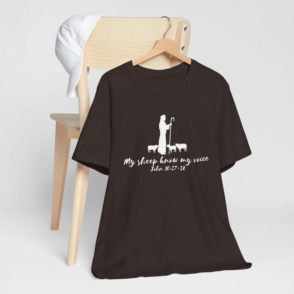 My Sheep Know My Voice shepherd silhouette T-Shirt | John 10:27 scripture
