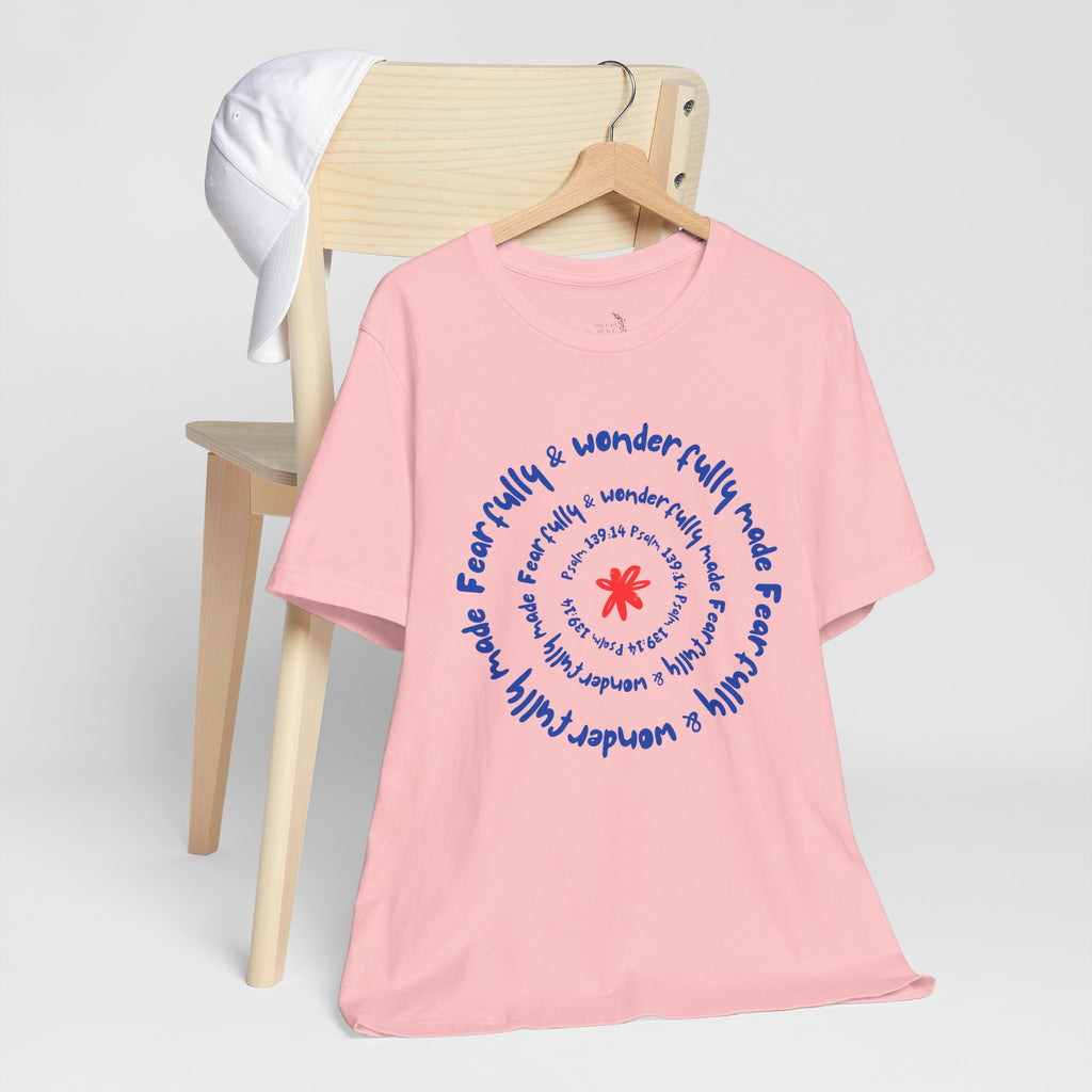 T-Shirt — 'Fearfully & Wonderfully Made' Spiral Design