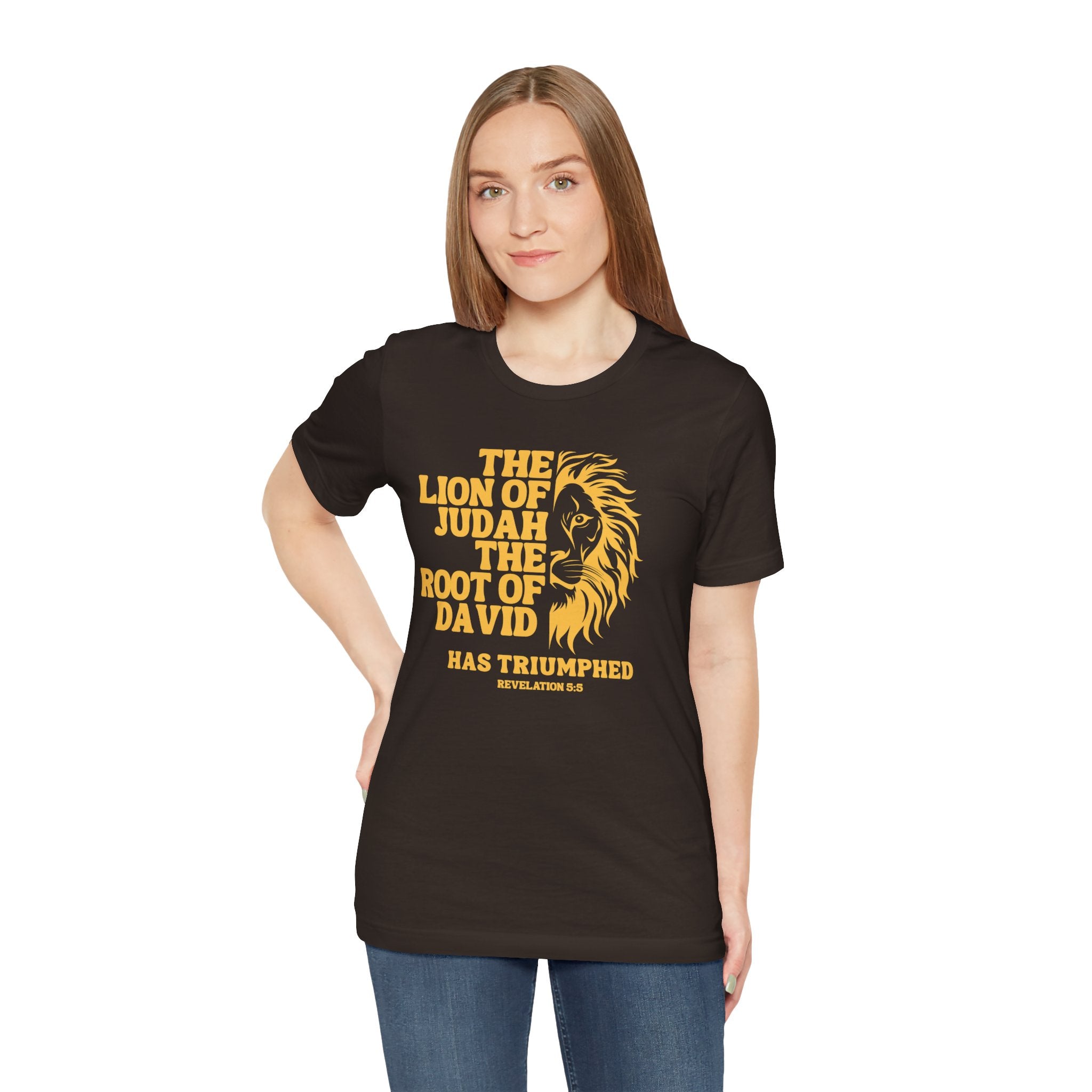 Lion of Judah T‑Shirt — "The Lion of Judah The Root of David Has Triumphed" Christian Graphic Tee