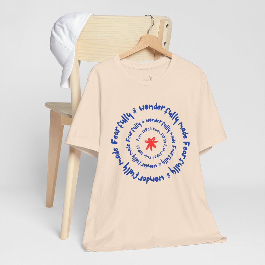 T-Shirt — 'Fearfully & Wonderfully Made' Spiral Design