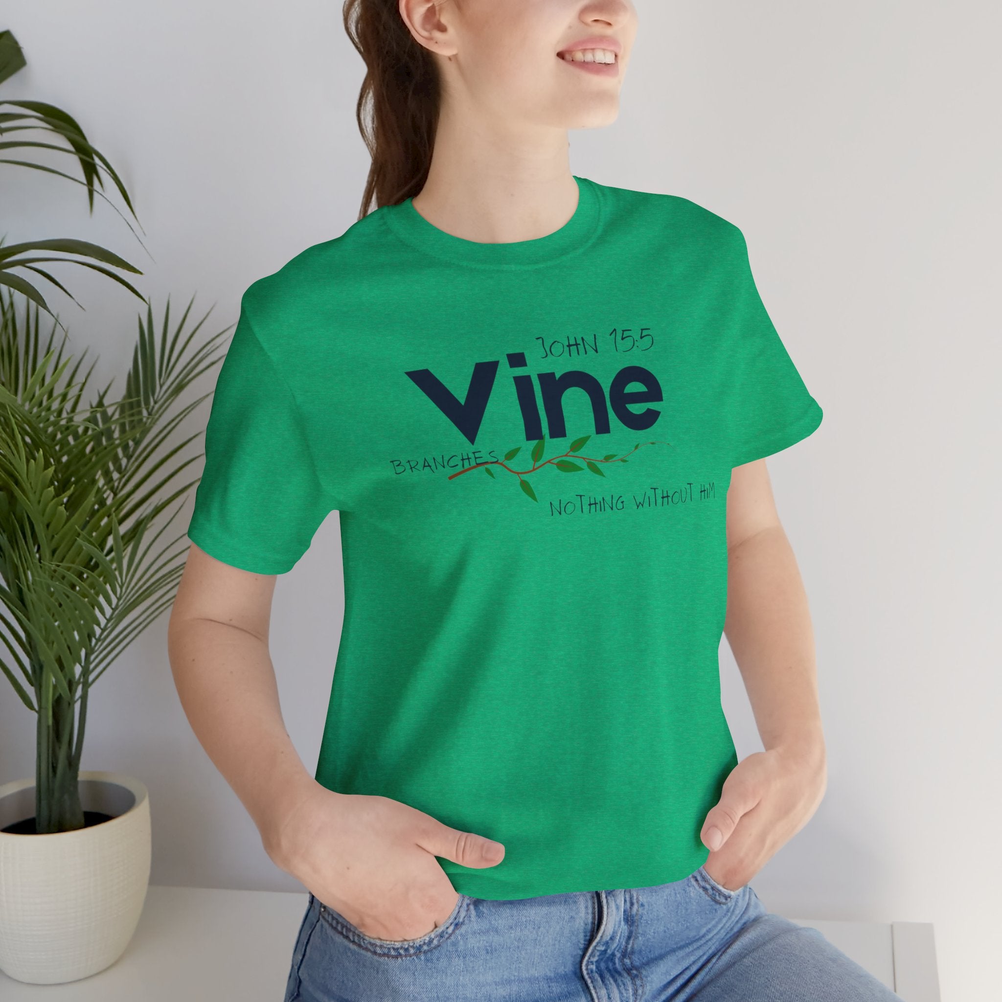 Vine typography tee T-Shirt | botanical vine script graphic