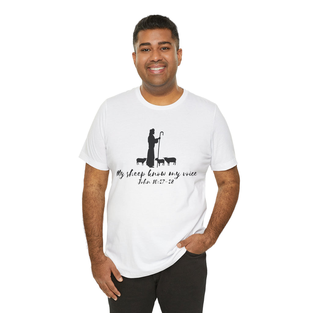 My Sheep Know My Voice shepherd silhouette T-Shirt | John 10:27 scripture