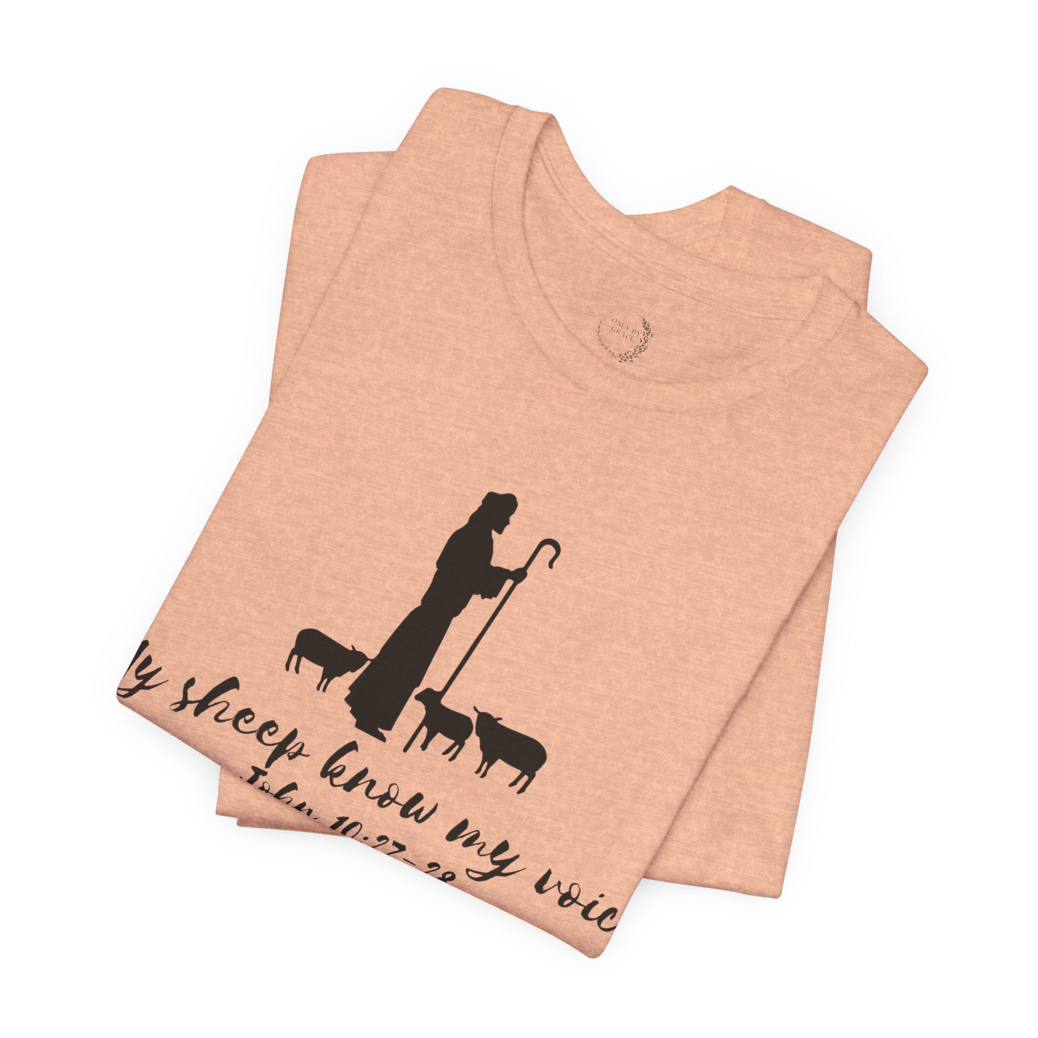 My Sheep Know My Voice shepherd silhouette T-Shirt | John 10:27 scripture