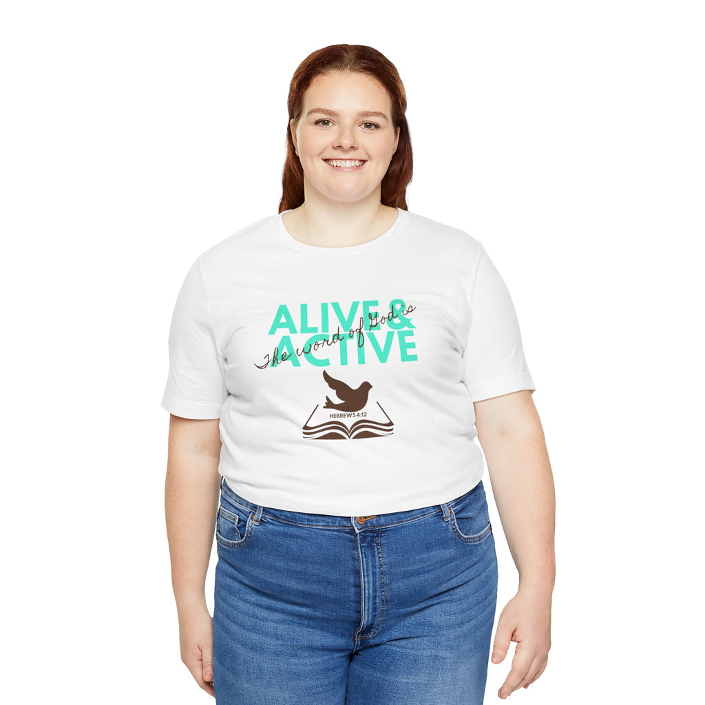 Alive & Active sword wings T-Shirt | Hebrews 4:12 scripture design