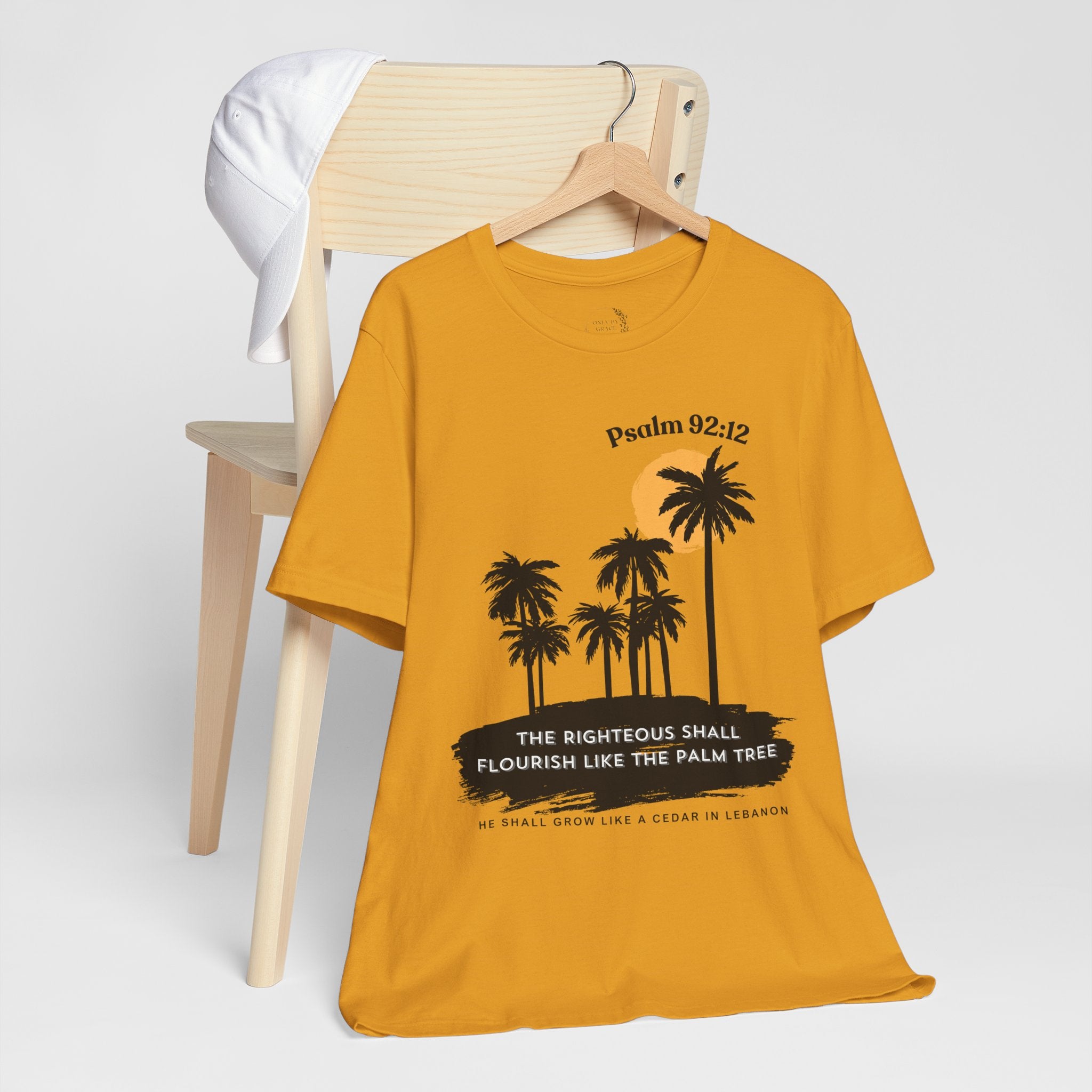 Psalm 92:12 Palm Tree Tee — "The Righteous Shall Flourish Like the Palm Tree" Christian T-Shirt