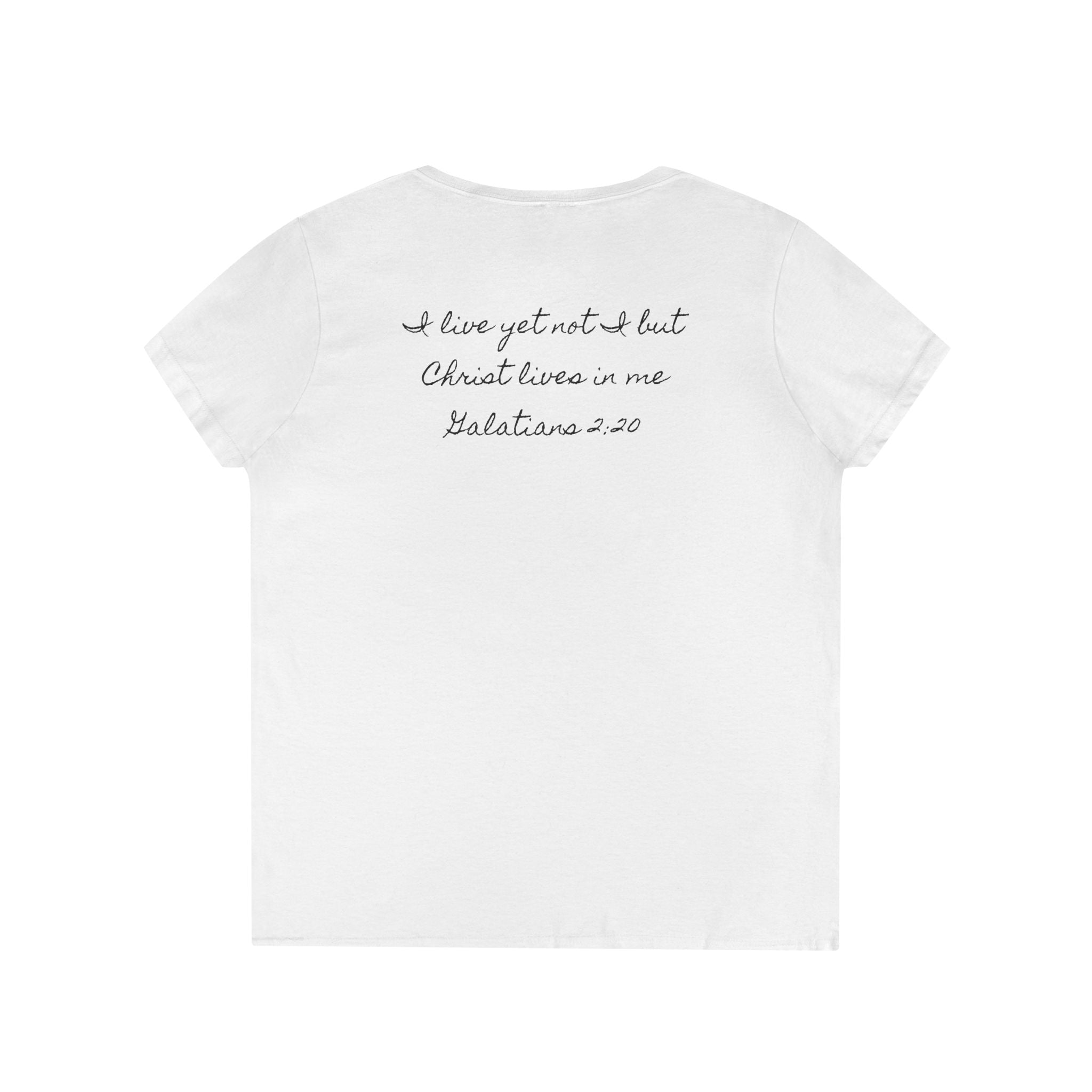 Jesus + Me V-Neck Tee — No Plan B Christian Women’s T-Shirt with Cross Back Design