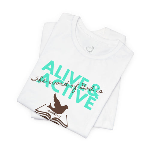 Alive & Active sword wings T-Shirt | Hebrews 4:12 scripture design
