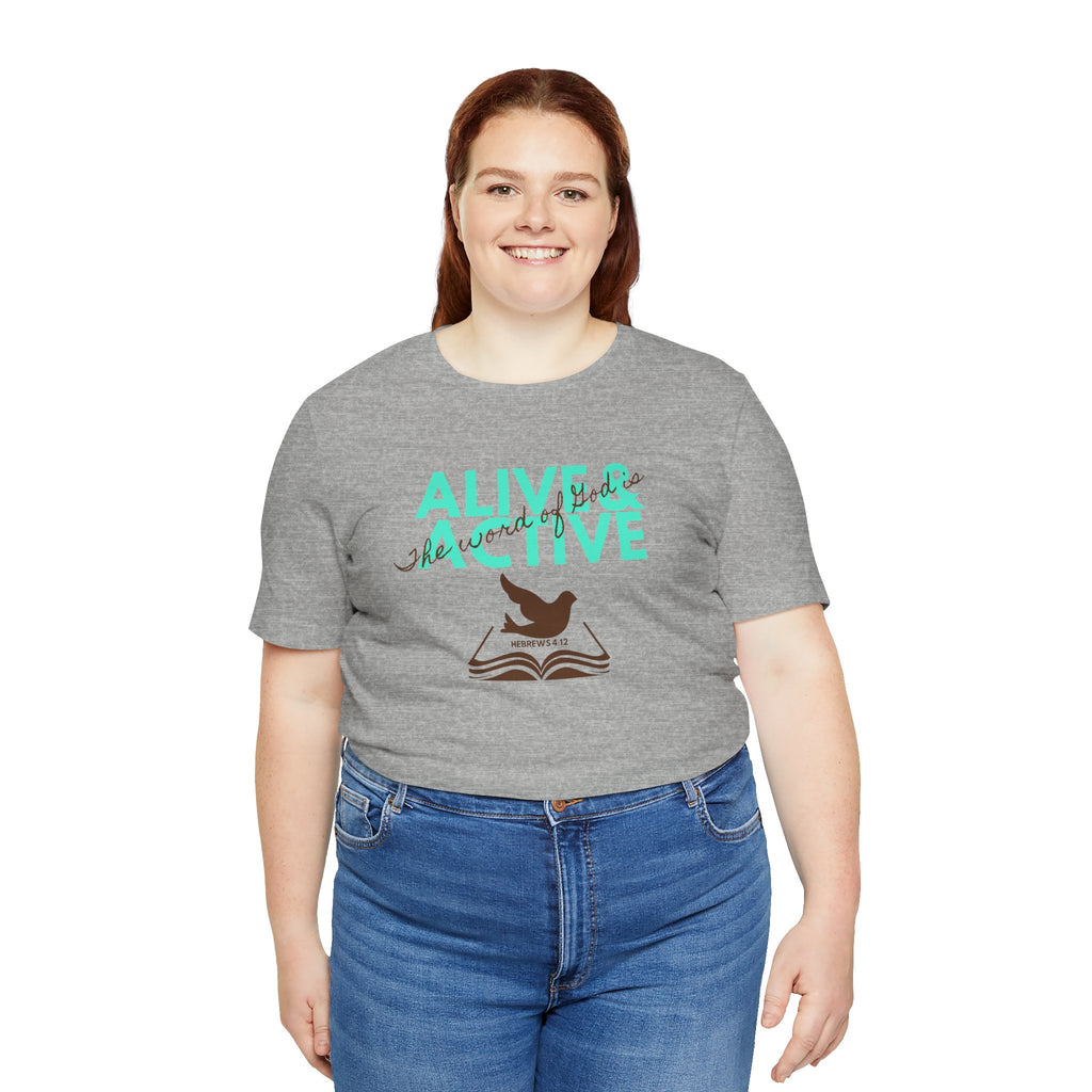 Alive & Active sword wings T-Shirt | Hebrews 4:12 scripture design