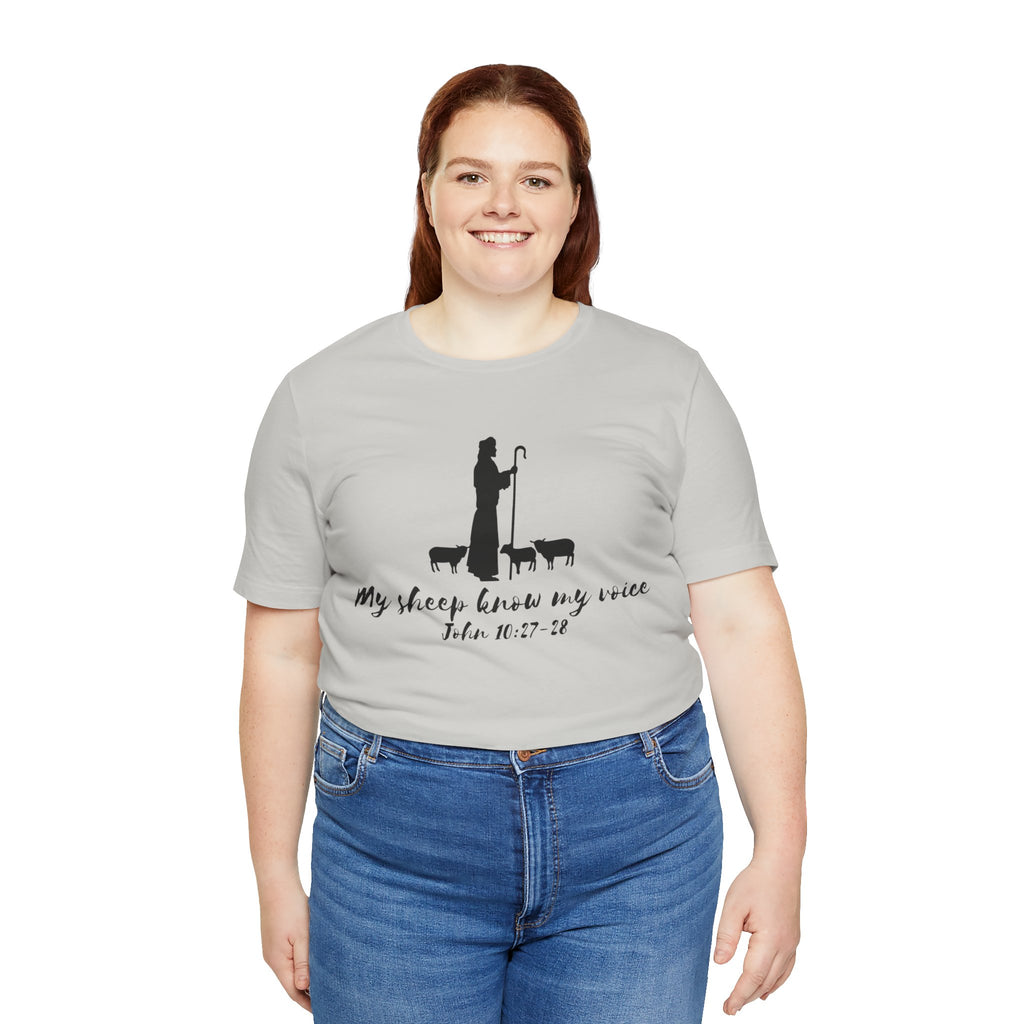 My Sheep Know My Voice shepherd silhouette T-Shirt | John 10:27 scripture