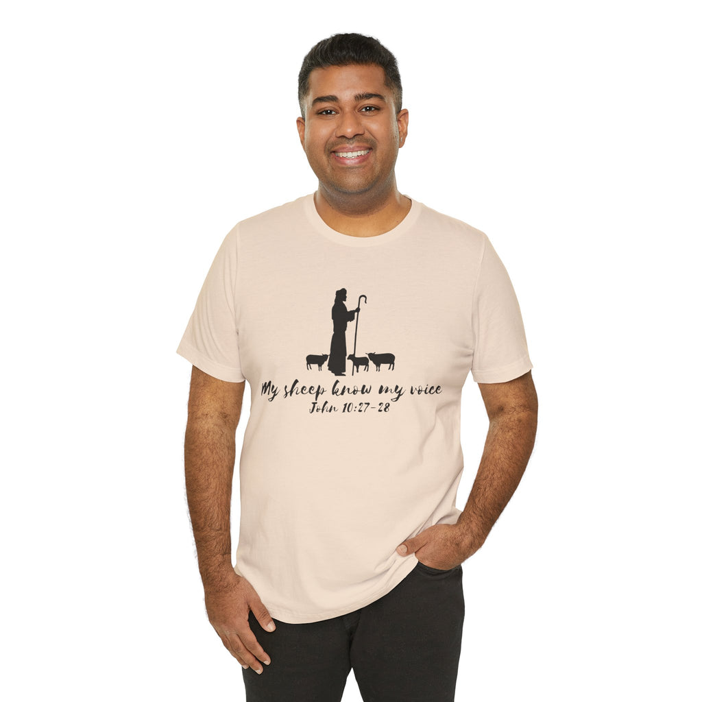 My Sheep Know My Voice shepherd silhouette T-Shirt | John 10:27 scripture