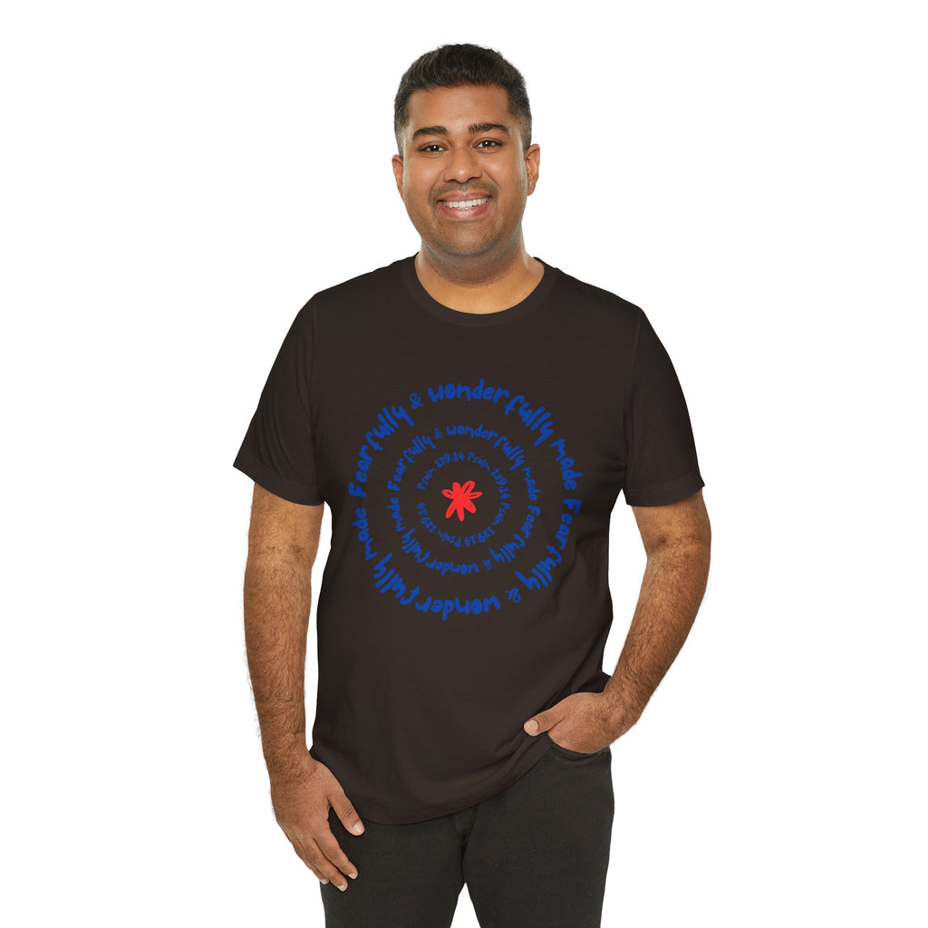 T-Shirt — 'Fearfully & Wonderfully Made' Spiral Design