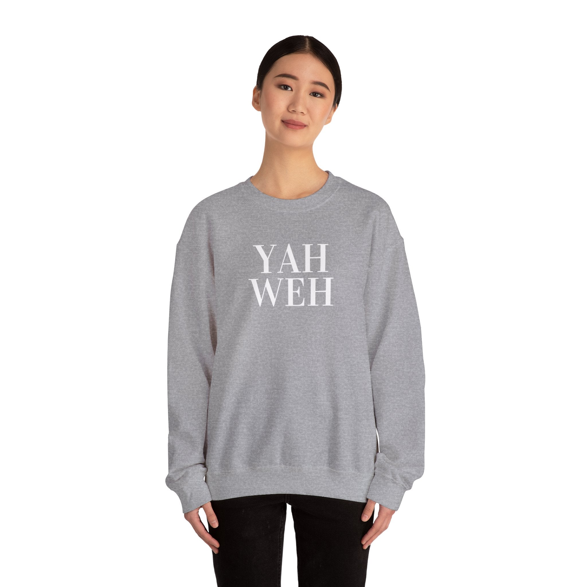 YAHWEH Minimalist Typography Sweatshirt | Religious Faith Crewneck