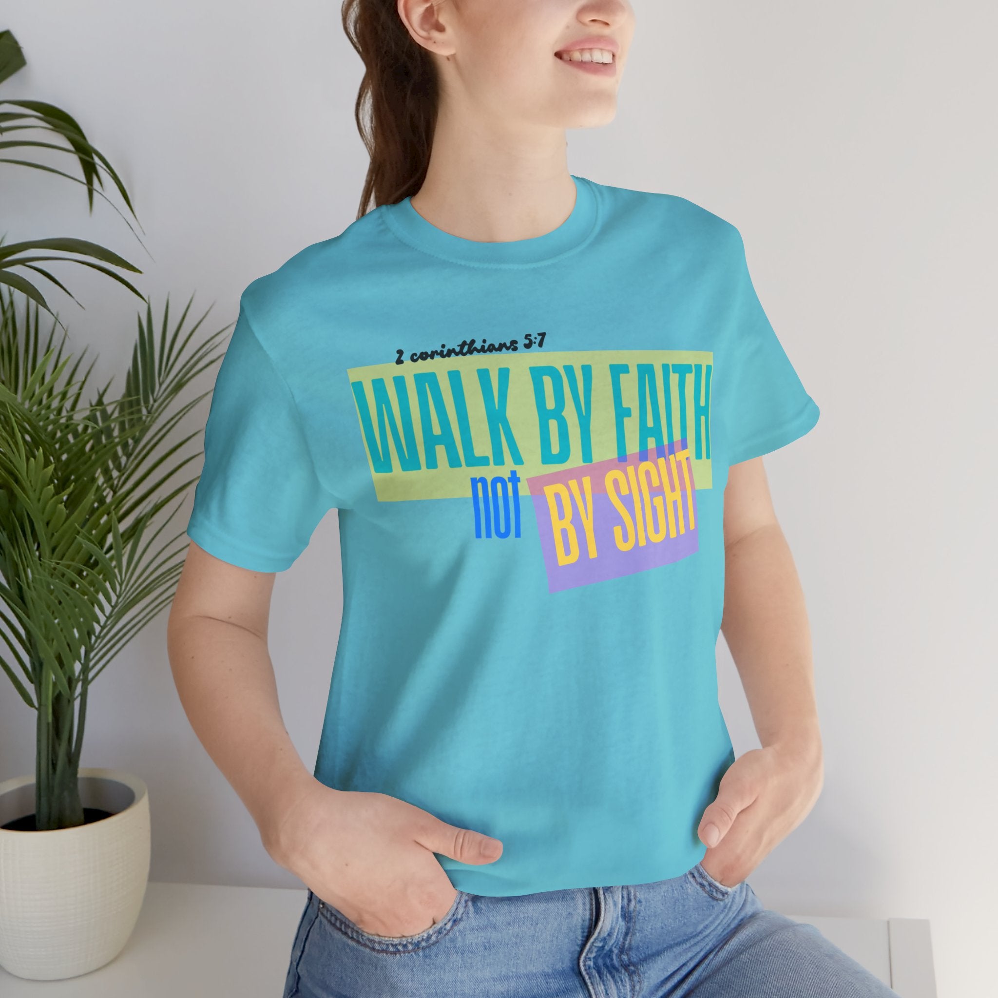 Walk By Faith Not By Sight T-Shirt | Inspirational Christian Scripture Tee
