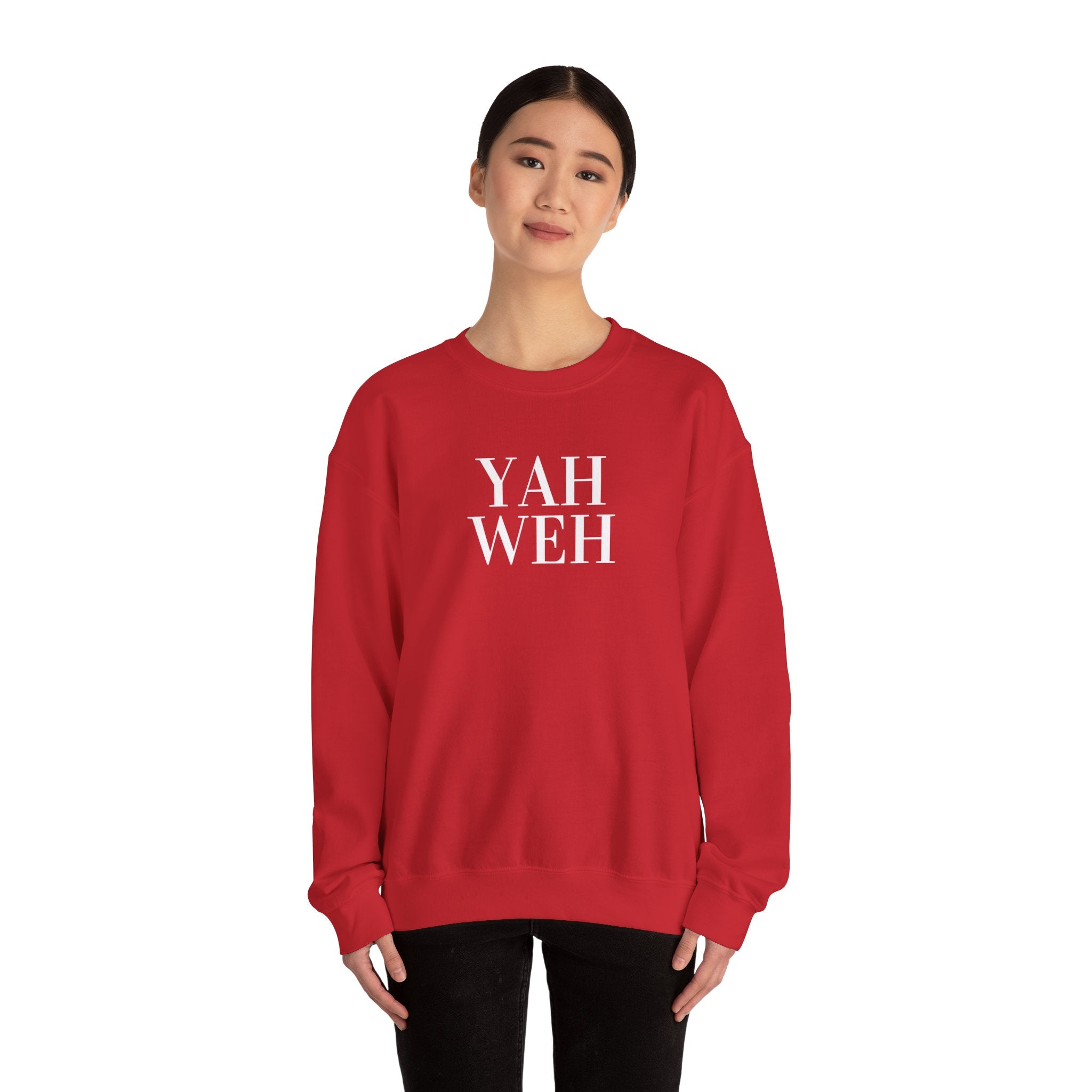 YAHWEH Minimalist Typography Sweatshirt | Religious Faith Crewneck