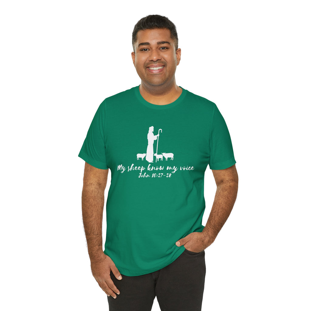 My Sheep Know My Voice shepherd silhouette T-Shirt | John 10:27 scripture